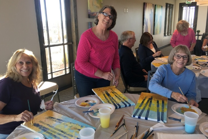 Cocoa and Canvas at Hilltop Club 55 plus Inspiration community