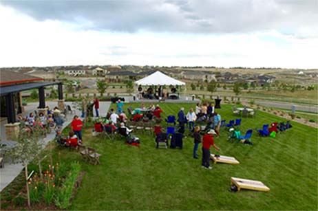 Event lawn in Hilltop Club Amenity Center Inspiration Community