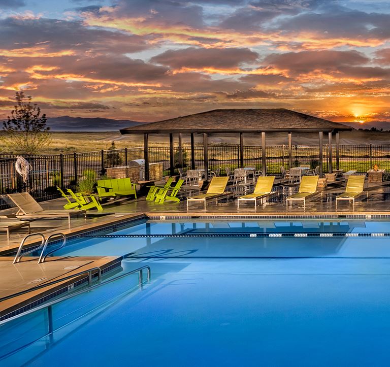 Inspiration Club pool at sunset